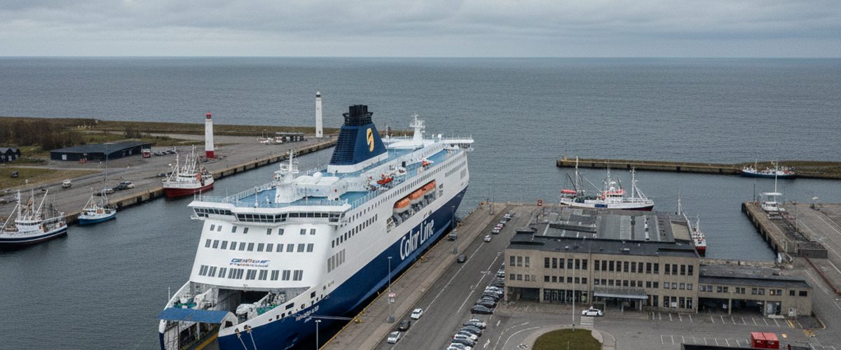 F&auml;hrhafen Hirtshals mit Color Line F&auml;hre am Terminal