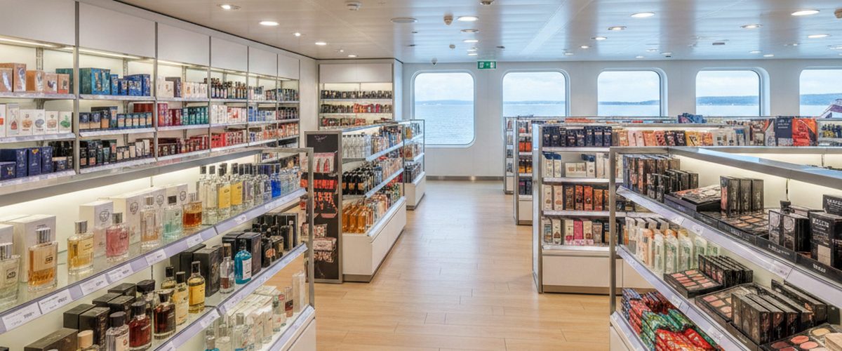 Tax-Free-Shop an Bord der SuperSpeed 2 mit Parf&uuml;m, Spirituosen und S&uuml;&szlig;igkeiten